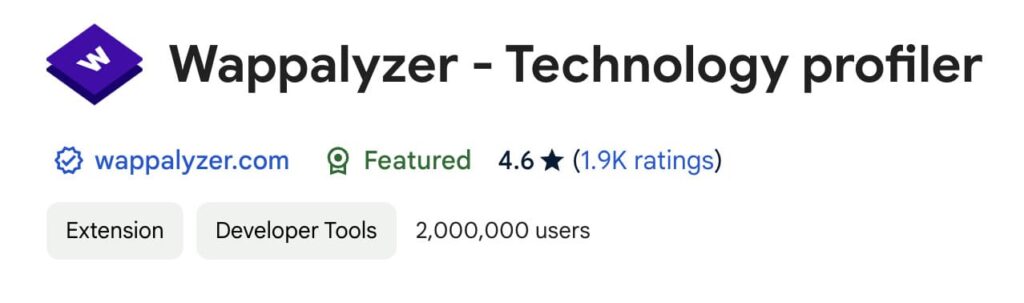 Wappalyzer - Technology profiler